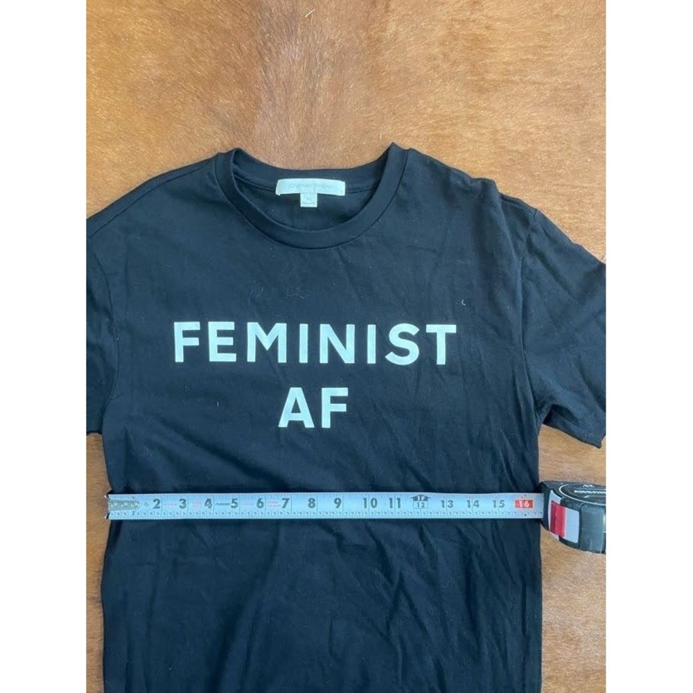 Jonathan Simkhai "Feminist AF" Pima Cotton Tee in Black - Size XS - Picture 6 of 8